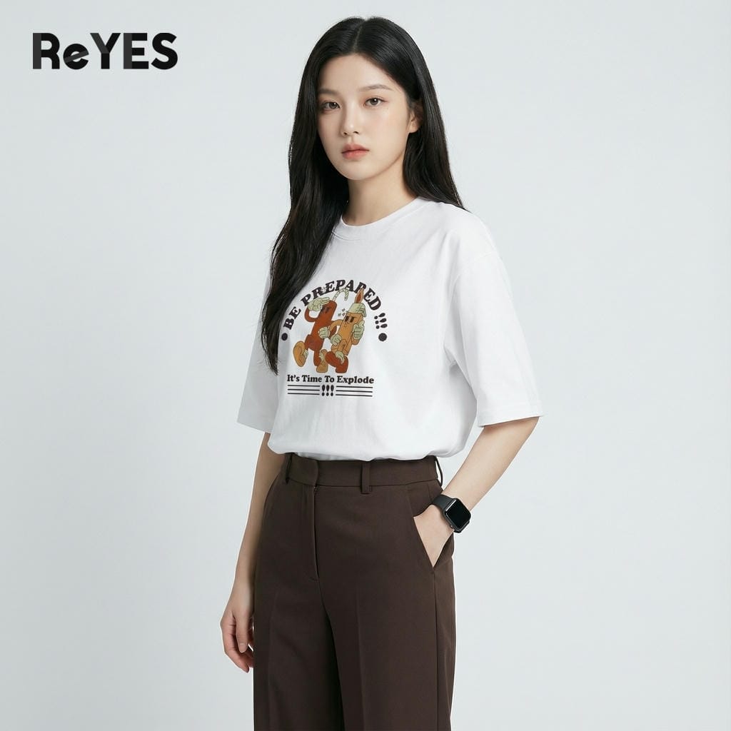 Áo thun unisex nam nữ Oversize in hình Be Prepared cực cháy chất Cotton 100% form rộng ReYES ROT016 - Ảnh 3