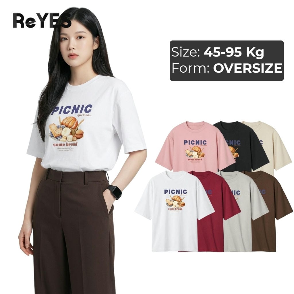 Áo thun unisex nam nữ PICNIC dáng áo phông nữ oversize tay lỡ chất cotton khô cao cấp mặc đôi nhóm ReYES ROT006