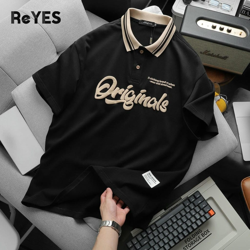 Áo thun unisex nam nữ Polo ORG form rộng vải Cotton khô in chữ nổi, áo phông unisex Oversize đi học đi chơi ReYES ROP002 - Ảnh 8