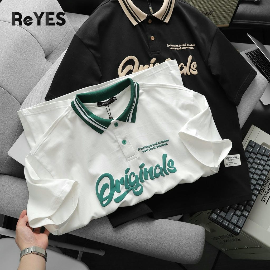 Áo thun unisex nam nữ Polo ORG form rộng vải Cotton khô in chữ nổi, áo phông unisex Oversize đi học đi chơi ReYES ROP002 - Ảnh 9