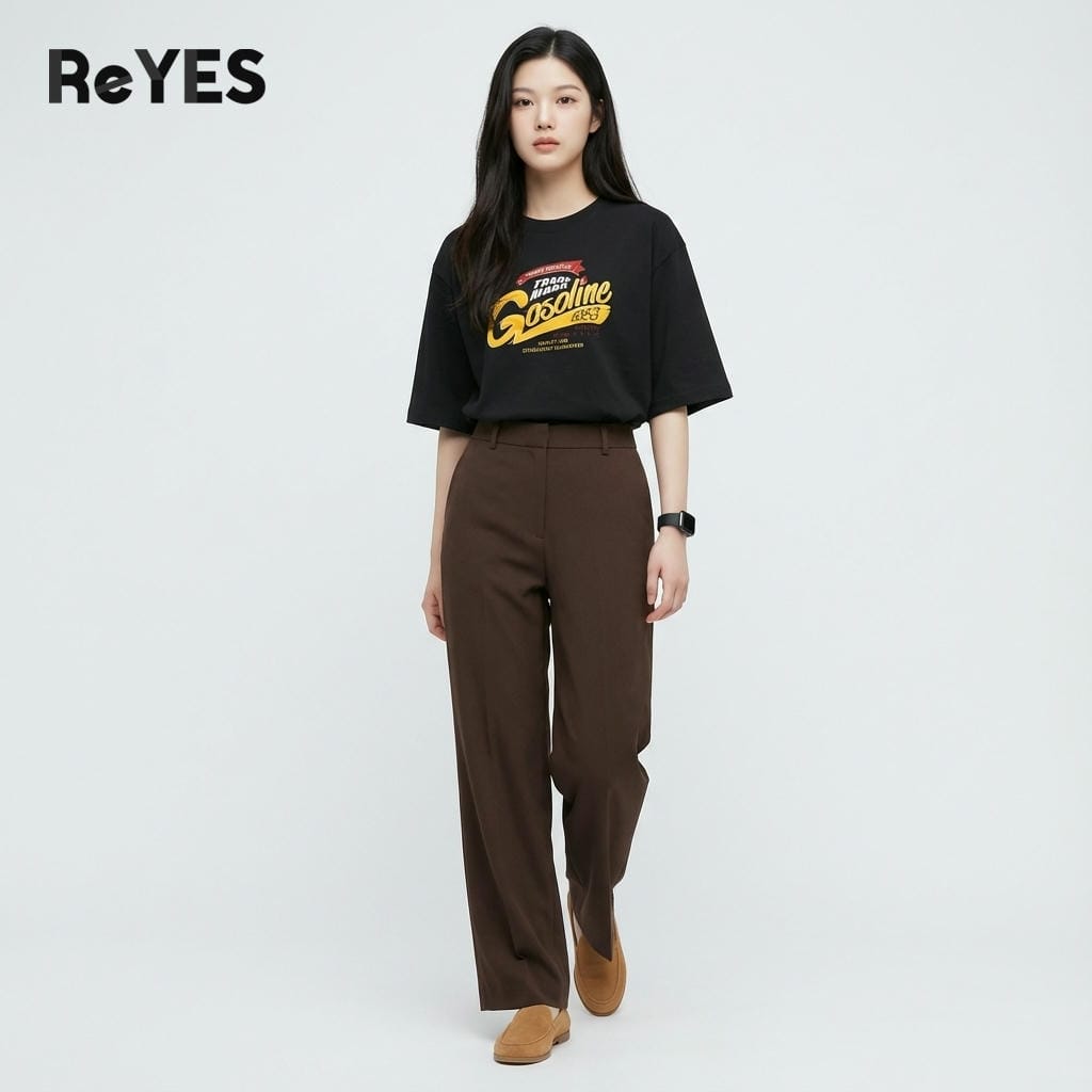 Alternative view of Áo thun unisex nam nữ ReYES ROT005 form rộng oversize chất cotton khô thoáng mát phong cách streetwear
