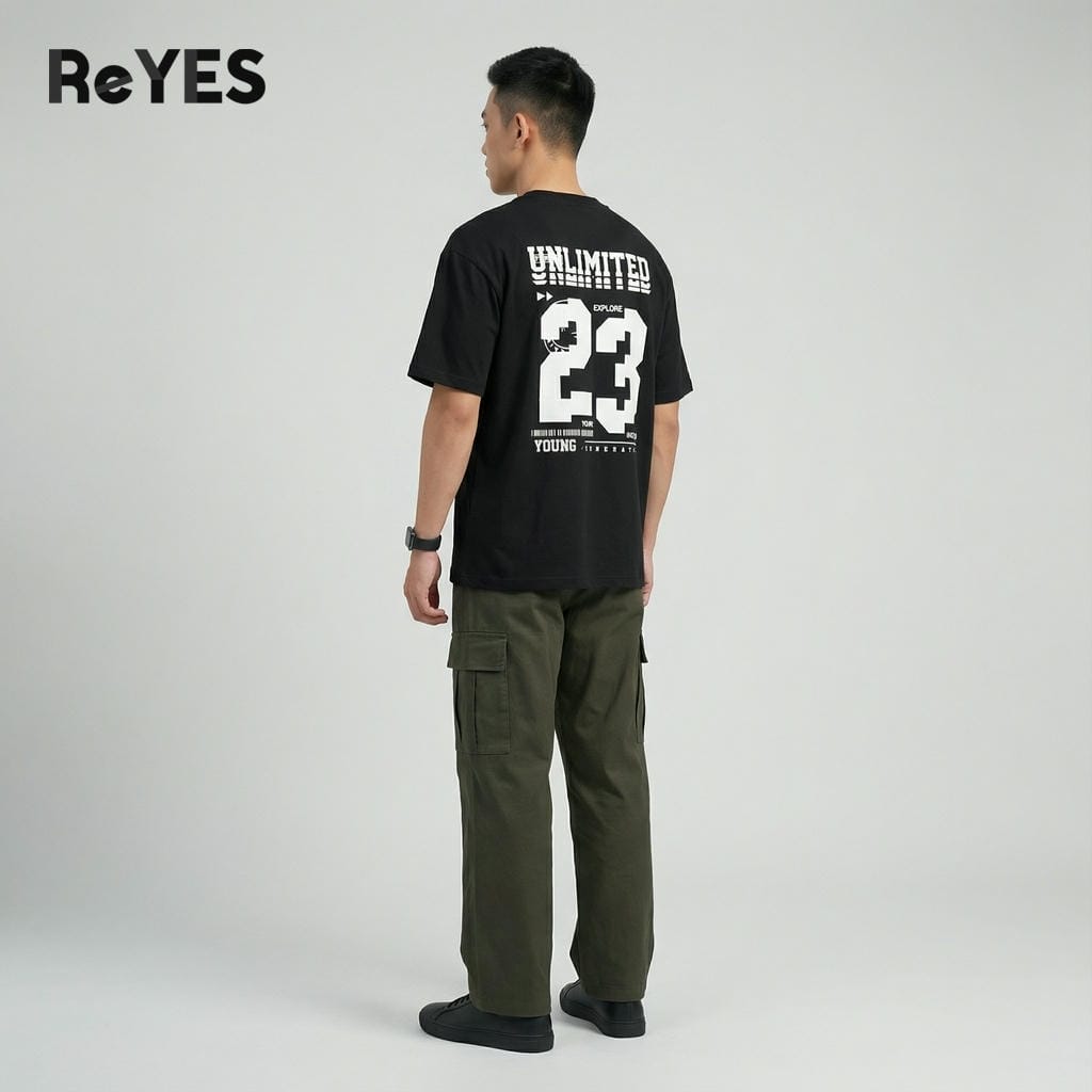 Áo thun unisex nam nữ ReYES ROT011 form rộng tay lỡ cotton 100% khô thoáng - Áo phông oversize in chữ basic - Ảnh 6