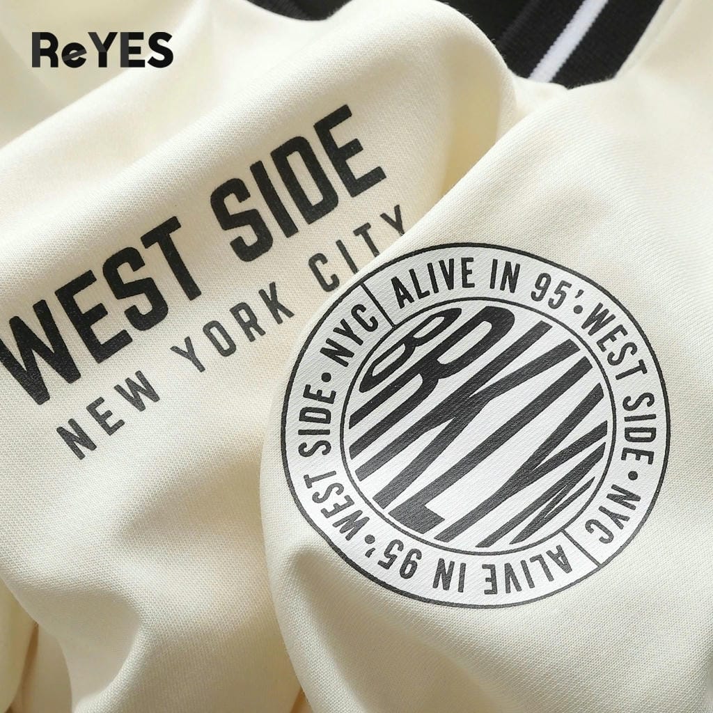 Áo thun unisex nam nữ West Side cổ tim phối viền thể thao - Áo phông form rộng cotton mát in chữ cá tính ReYES RUS001 - Ảnh 9