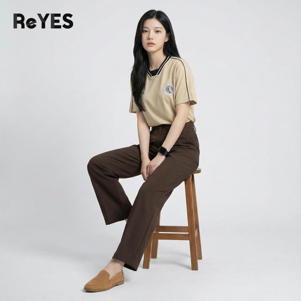 Alternative view of Áo thun unisex nam nữ West Side form rộng phong cách streetwear áo phông nam nữ cotton mặc đôi ReYES RUS001
