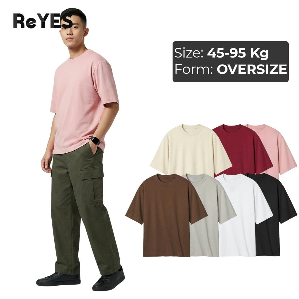 Áo thun unisex oversize basic trơn cotton 100% form rộng nam nữ đi học đi chơi ReYES ROT002