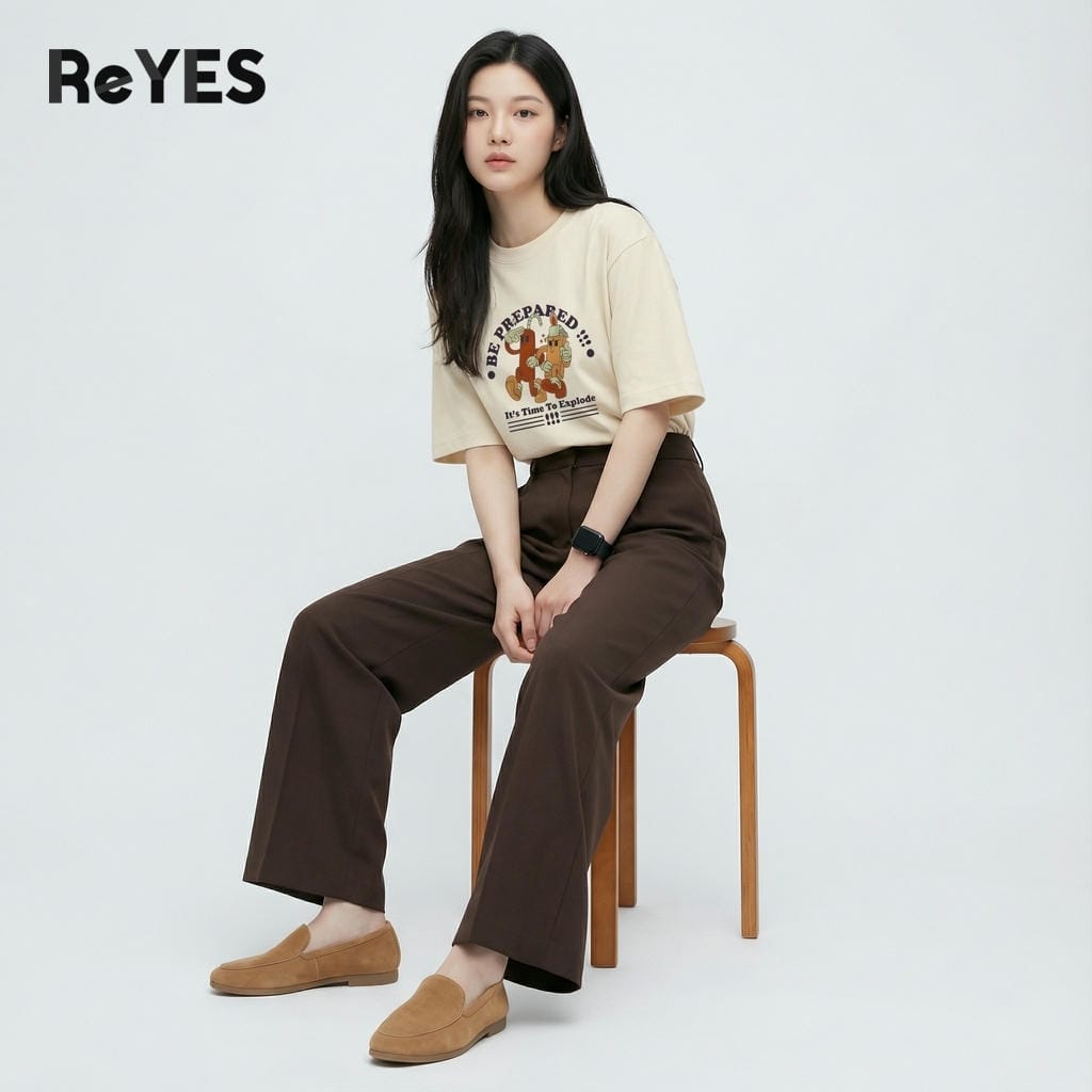 Alternative view of Áo thun unisex oversize BC in hình BE PREPARED cotton 100% form rộng tay lỡ, nhiều màu đi học đi chơi ReYES ROT016