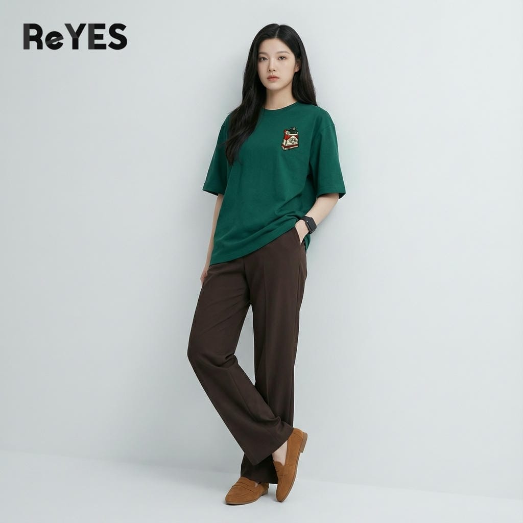 Alternative view of Áo thun unisex oversize BOX cotton 100% form rộng, in graphic, nhiều màu, đi học đi chơi ReYES ROT015