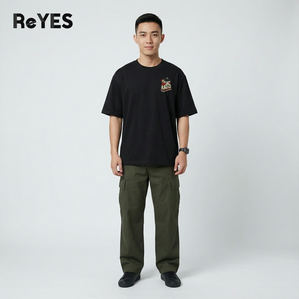 Áo thun unisex oversize BOX cotton 100% form rộng, in graphic, nhiều màu, đi học đi chơi ReYES ROT015 - Ảnh 3