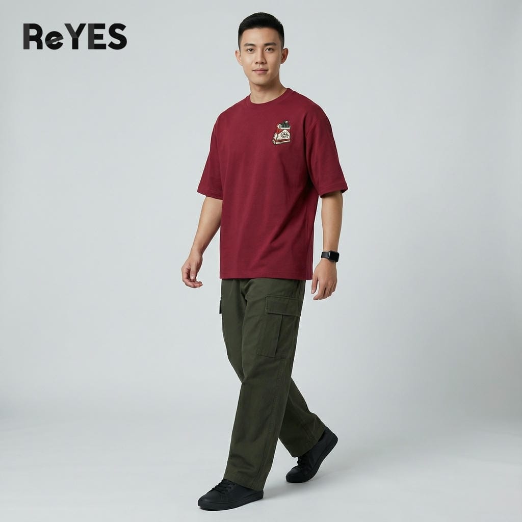 Áo thun unisex oversize BOX cotton 100% form rộng, in graphic, nhiều màu, đi học đi chơi ReYES ROT015 - Ảnh 7