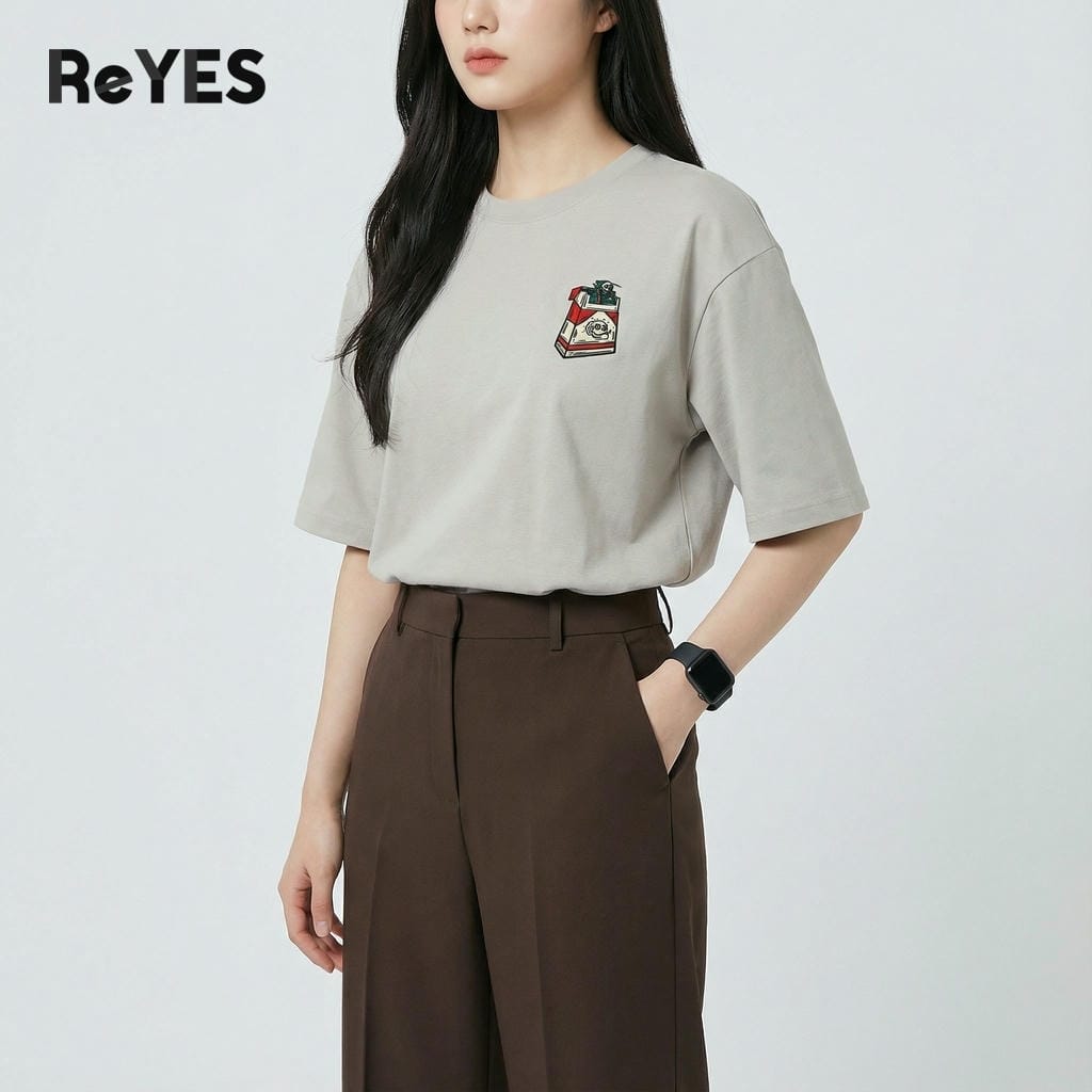 Áo thun unisex oversize BOX cotton 100% in hình chất chơi, mặc đi học đi chơi siêu thoải mái ReYES ROT015 - Ảnh 7