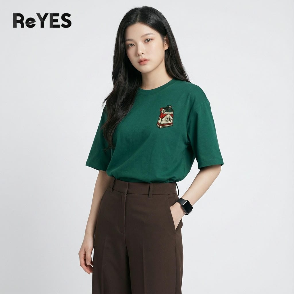 Áo thun unisex oversize BOX cotton 100% in hình chất chơi, mặc đi học đi chơi siêu thoải mái ReYES ROT015 - Ảnh 8