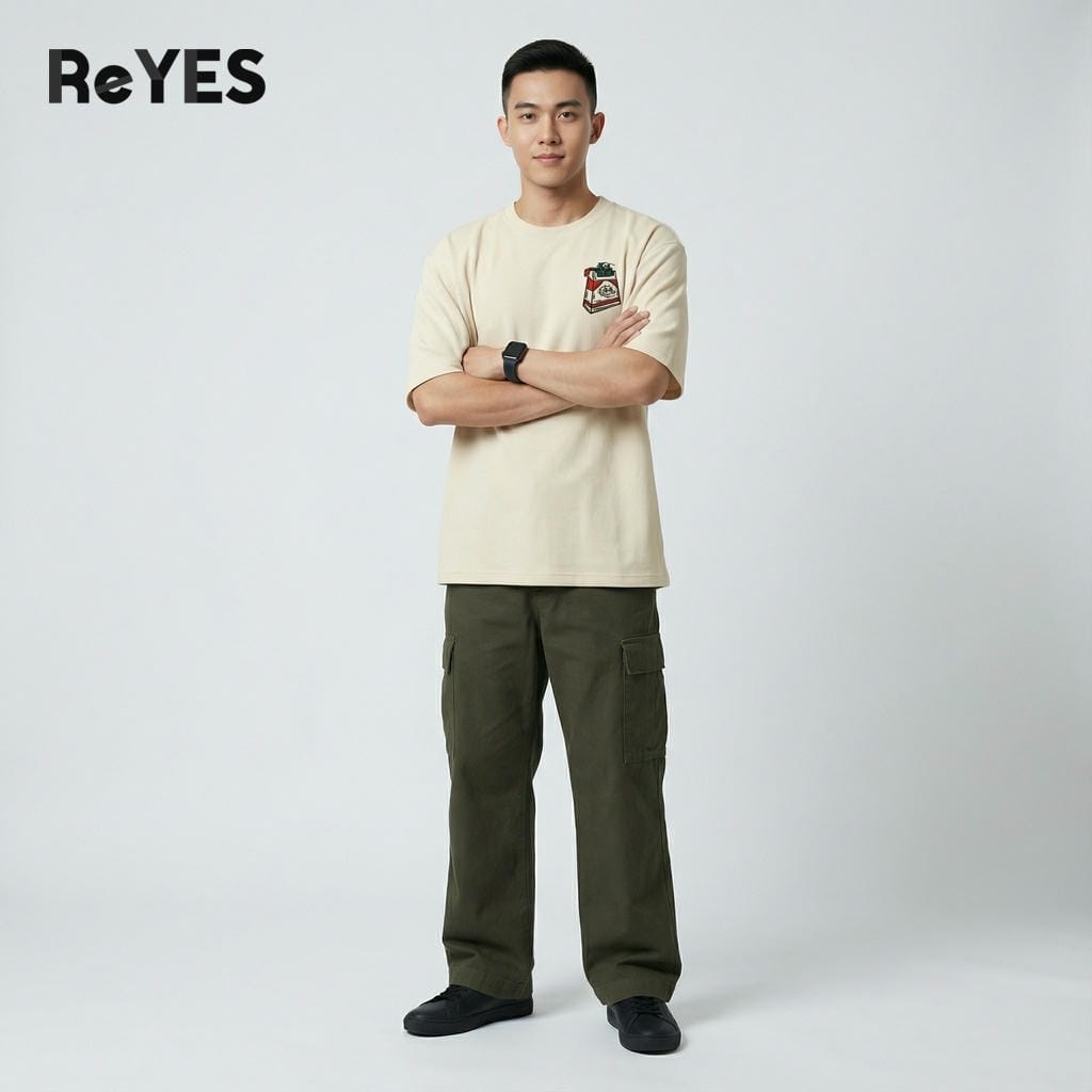 Alternative view of Áo thun unisex oversize BOX cotton 100% in hình phong cách streetwear, mặc đôi đi chơi đi học ReYES ROT015