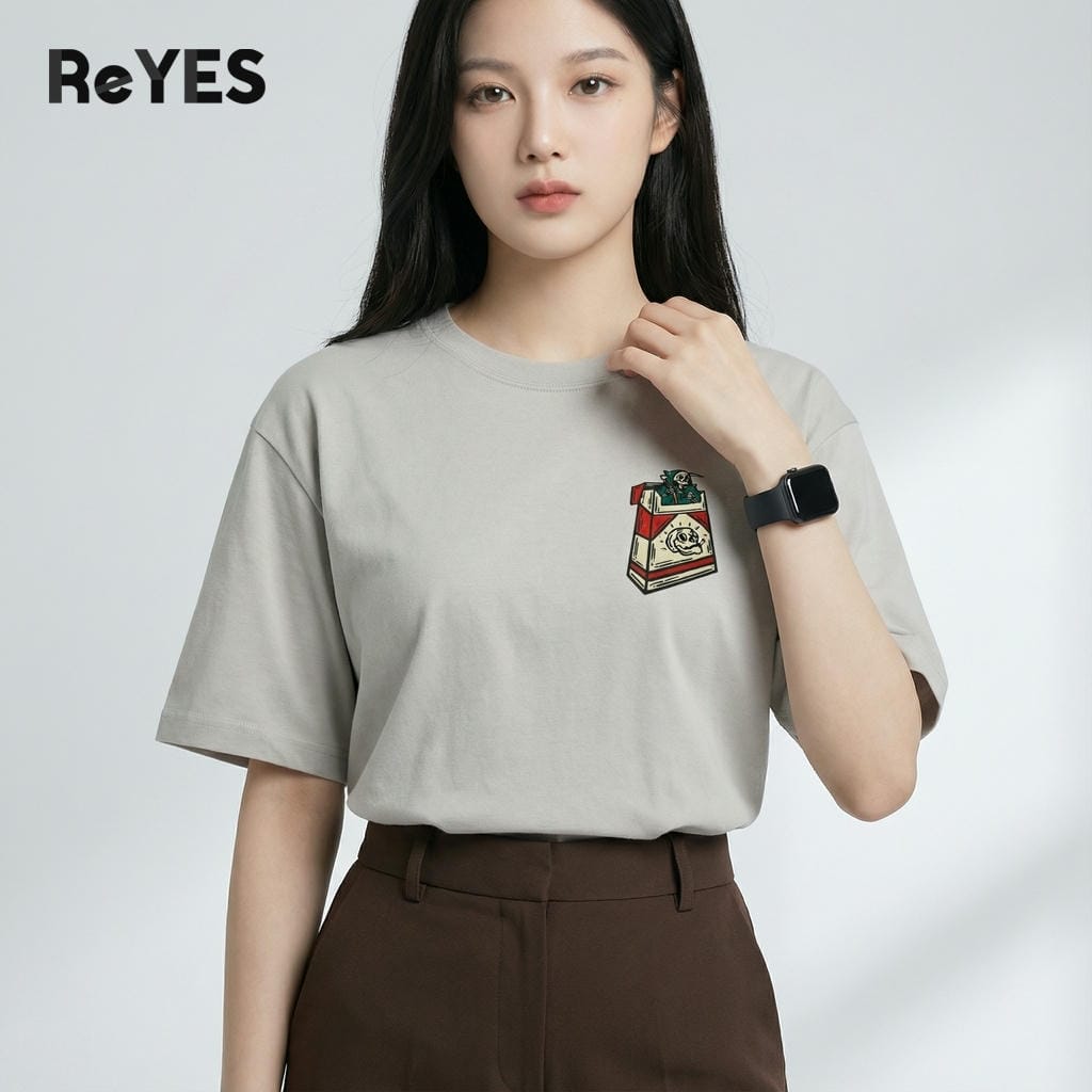 Áo thun unisex oversize BOX cotton 100% in hình phong cách streetwear, mặc đôi đi chơi đi học ReYES ROT015 - Ảnh 7