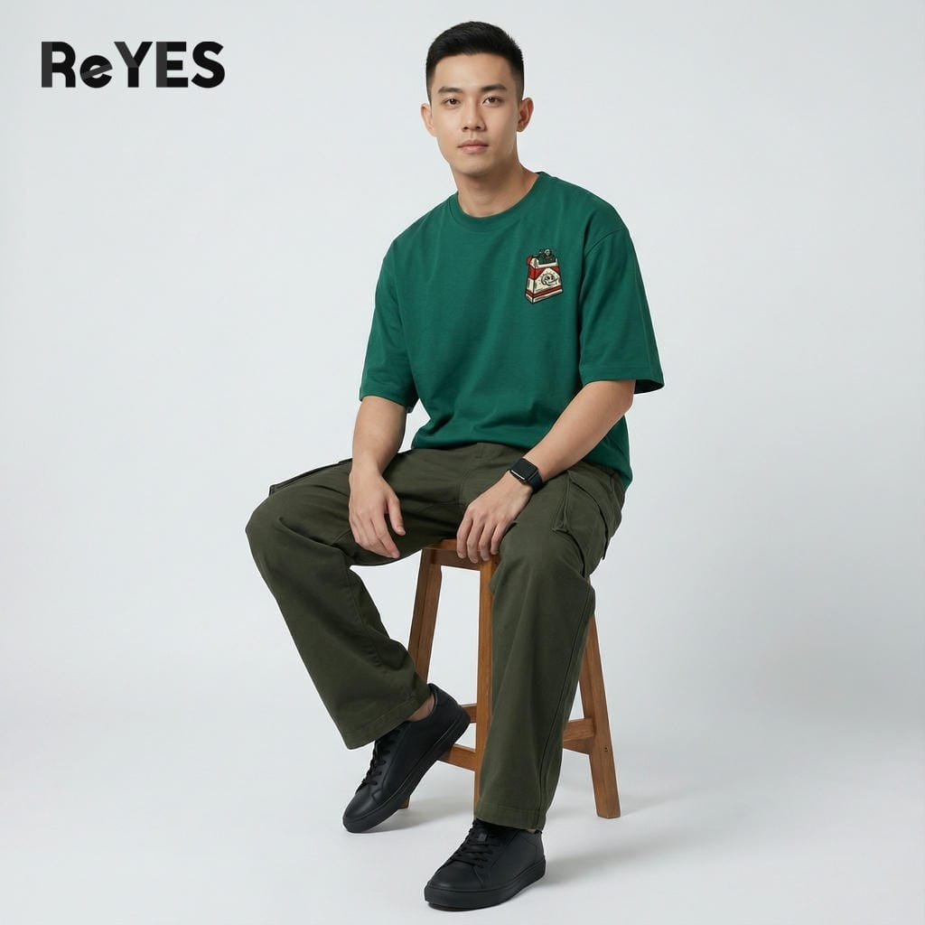 Áo thun unisex Oversize BOX cotton 100% in hình streetwear nam nữ form rộng ReYES ROT015 - Ảnh 6