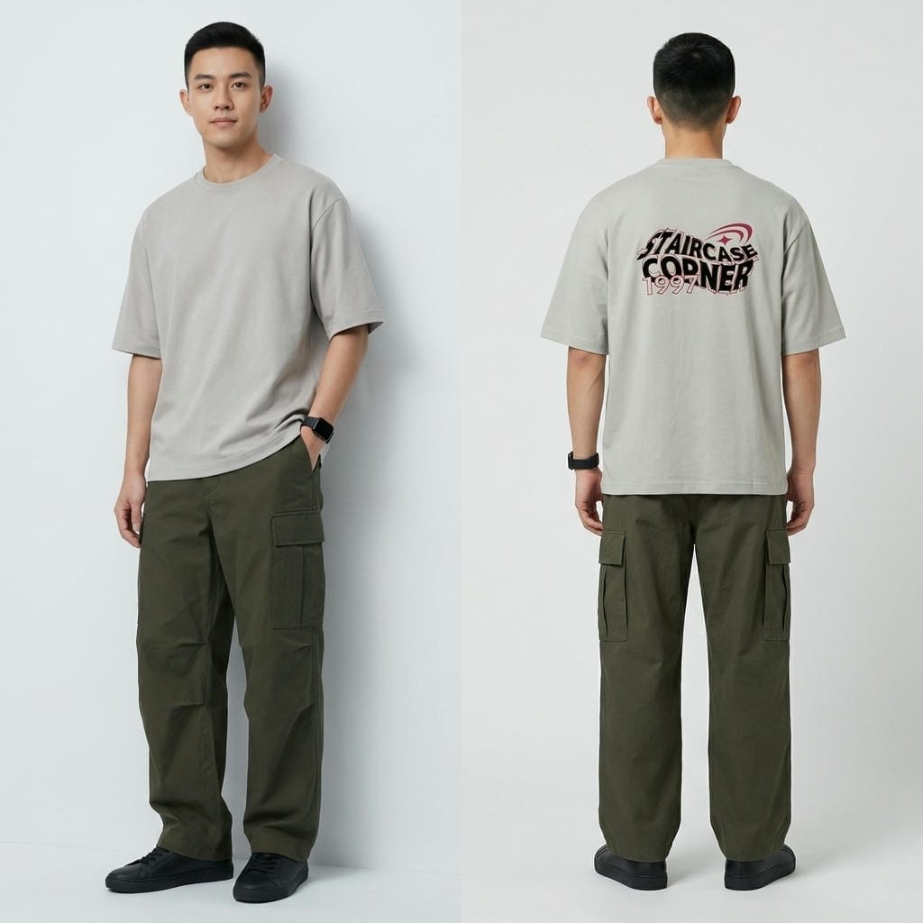 Áo thun unisex oversize CORNER cotton 100% form rộng, in sau lưng, đi học đi chơi ReYES ROT014 - Ảnh 3
