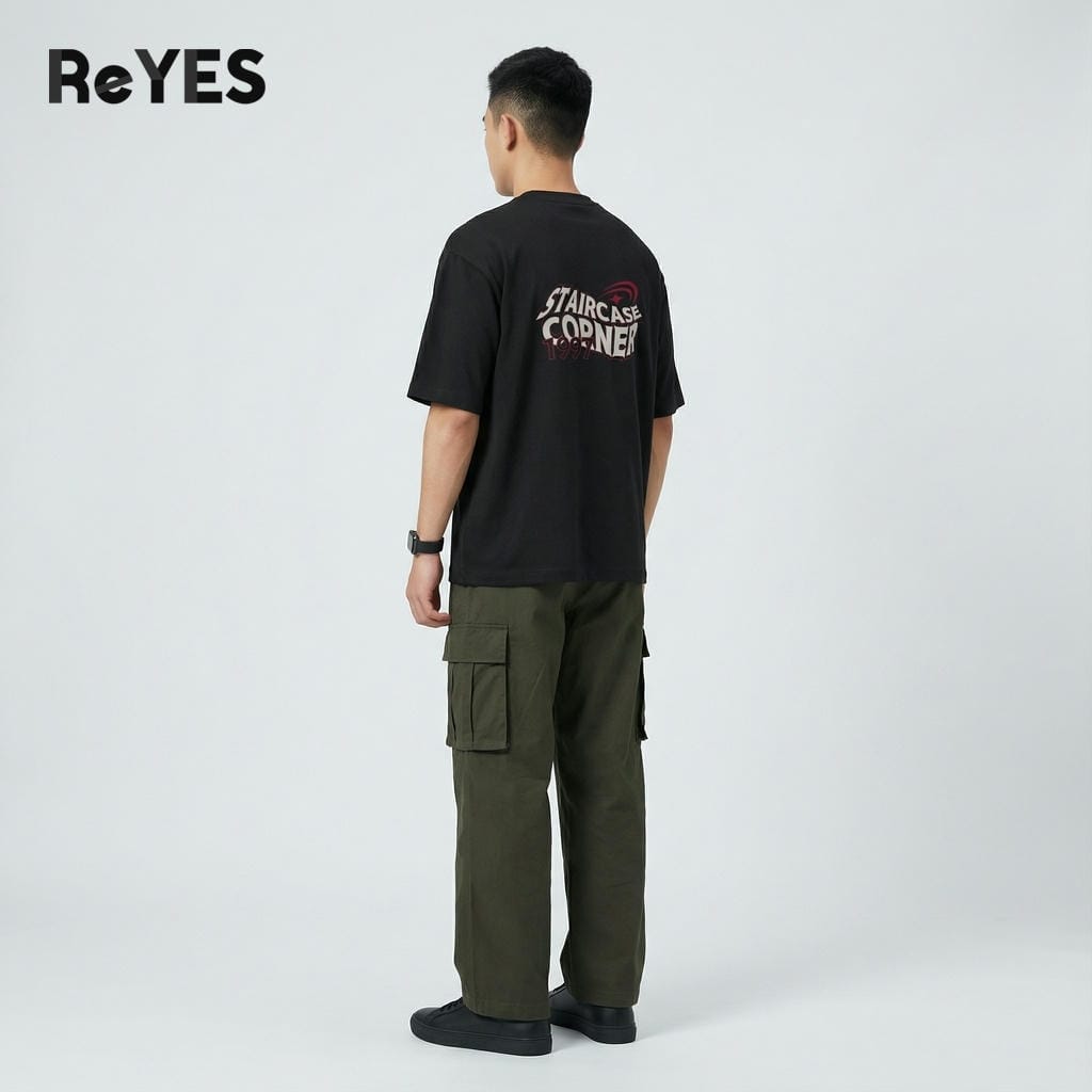 Áo thun unisex oversize CORNER cotton 100% form rộng, in sau lưng, đi học đi chơi ReYES ROT014 - Ảnh 6