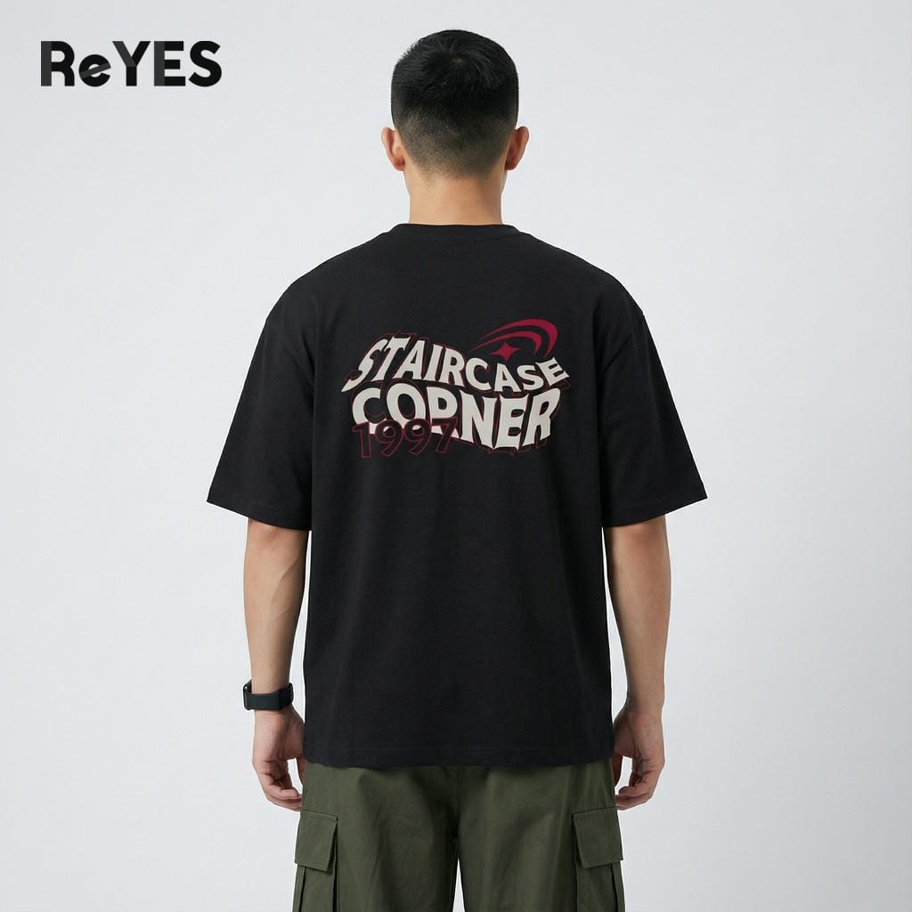 Áo thun unisex oversize CORNER cotton 100% form rộng, in sau lưng, đi học đi chơi ReYES ROT014 - Ảnh 7