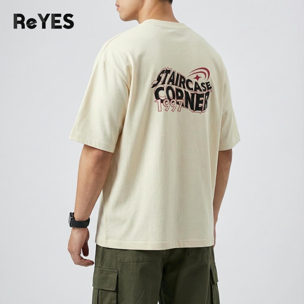 Áo thun unisex oversize CORNER cotton 100% form rộng, in sau lưng, đi học đi chơi ReYES ROT014 - Ảnh 8