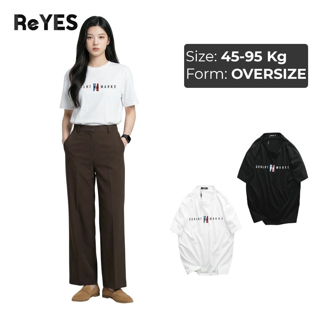 Áo thun unisex oversize cotton 100% form rộng basic đi học đi chơi nam nữ ReYES ROT001, màu trắng, đen