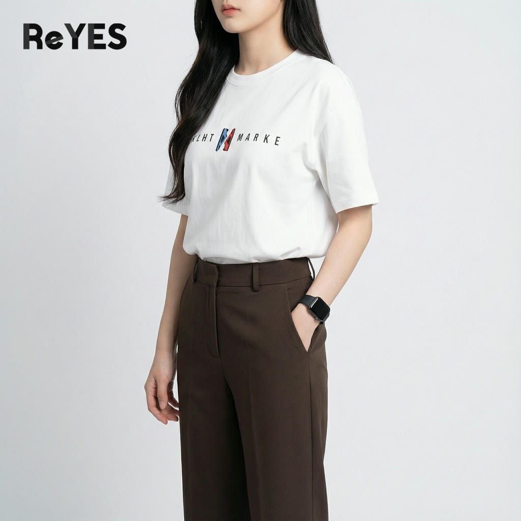 Áo thun unisex oversize cotton 100% form rộng basic đi học đi chơi nam nữ ReYES ROT001, màu trắng, đen - Ảnh 4