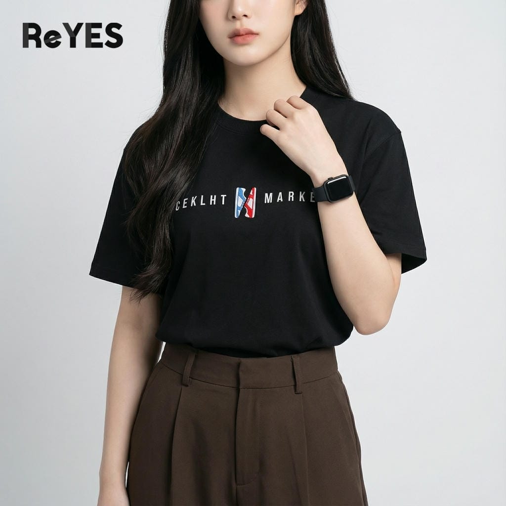 Áo thun unisex oversize cotton 100% form rộng basic đi học đi chơi nam nữ ReYES ROT001, màu trắng, đen - Ảnh 6