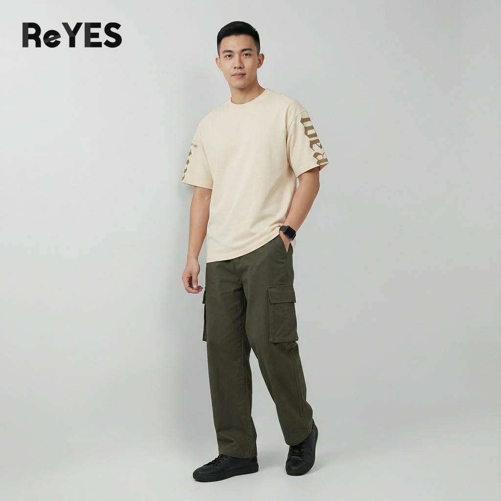 Alternative view of Áo thun unisex oversize IDEA cotton 100% form rộng, áo phông nam nữ đi học đi chơi ReYES ROT008