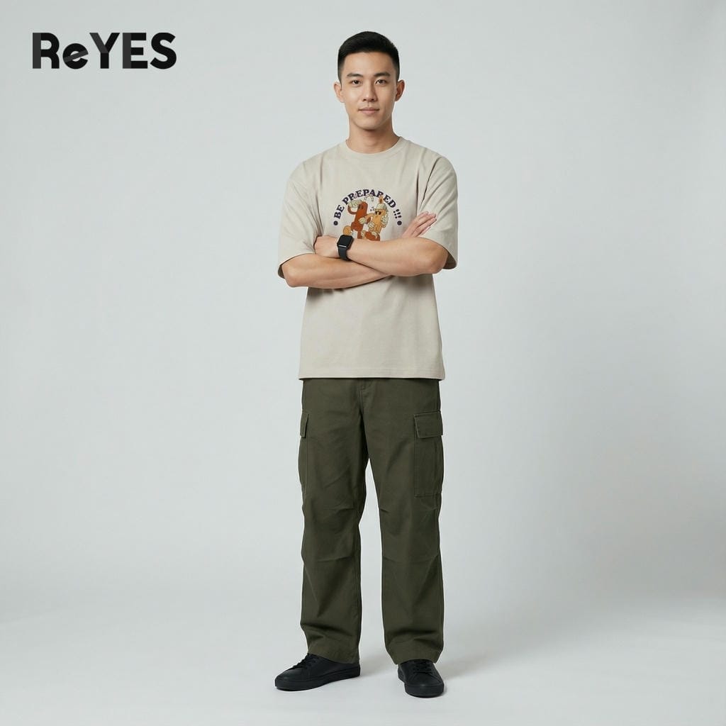 Áo thun unisex oversize in hình Be Prepared cotton 100% form rộng nam nữ đi chơi ReYES ROT016 - Ảnh 7