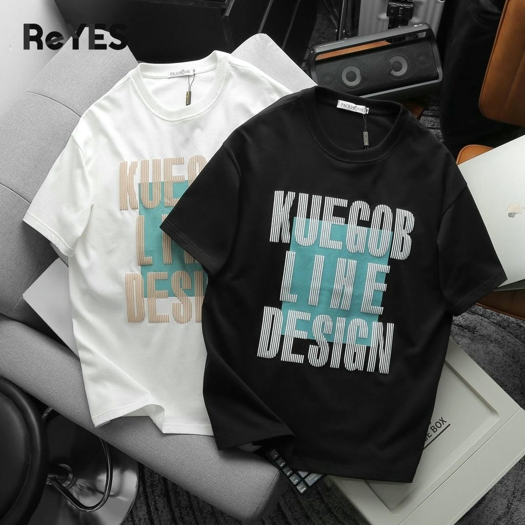 Áo thun unisex oversize Lihe cotton 100% thấm hút mồ hôi, in chữ streetwear đi học đi chơi ReYES ROT010 - Ảnh 7