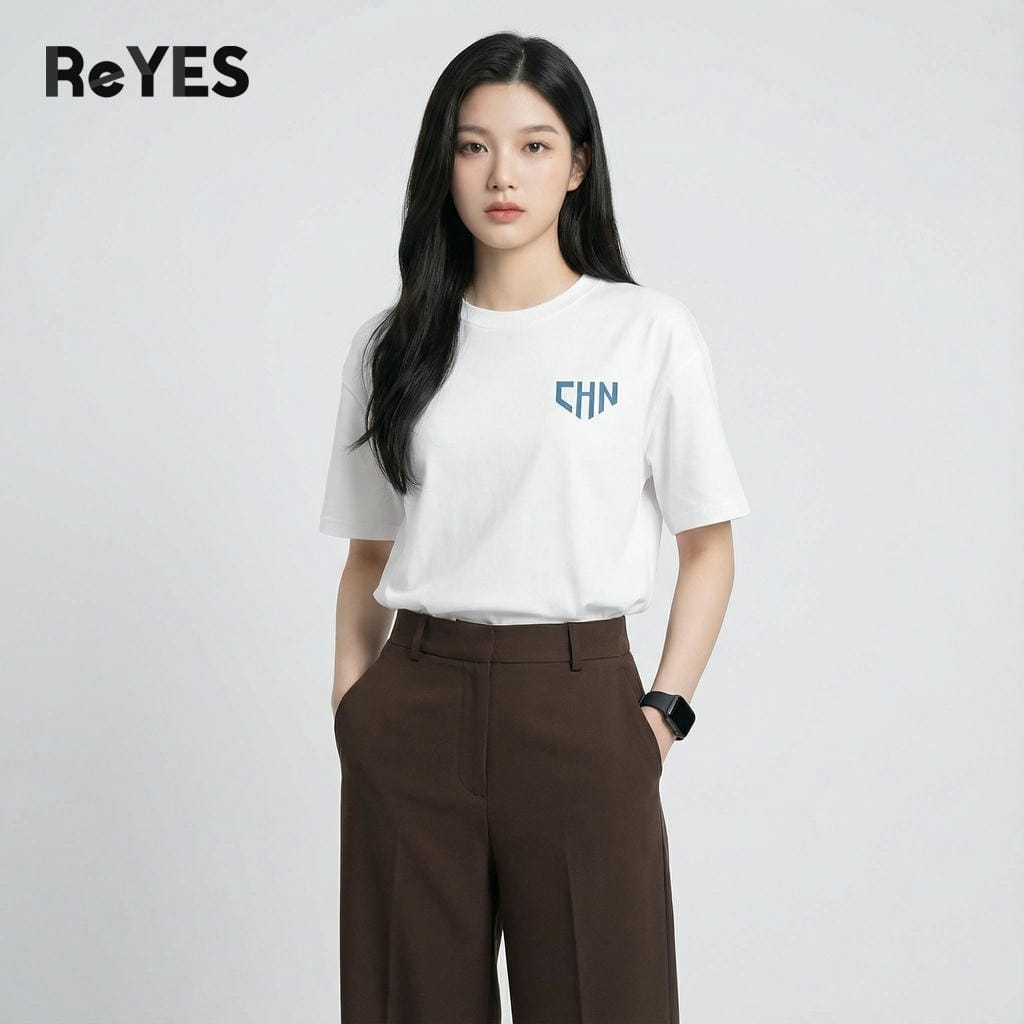 Áo thun unisex oversize Moke CHN form rộng cotton 100% mặc đôi đi chơi đi học ReYES ROT013 - Ảnh 4