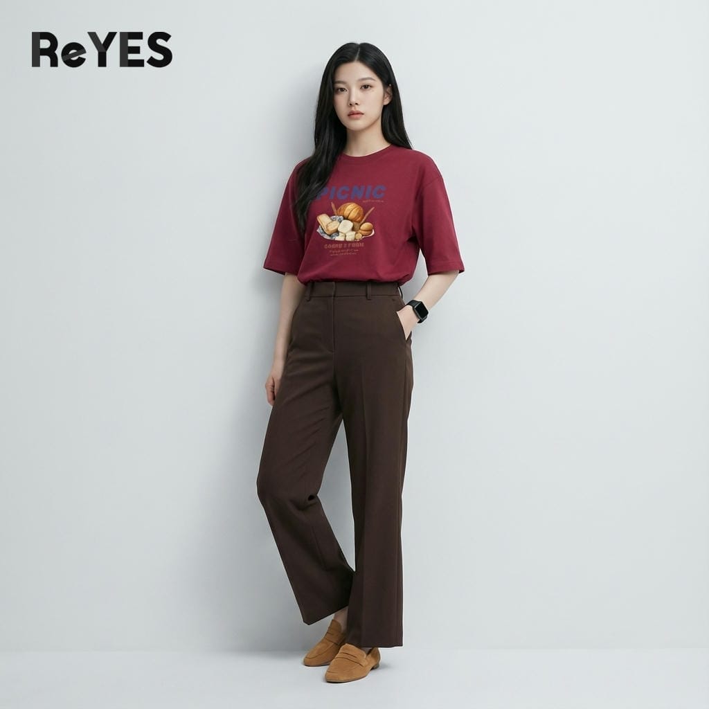 Áo thun unisex oversize PICNIC cho nữ, cotton 100% form rộng dễ thương đi chơi đi học ReYES ROT006 - Ảnh 7