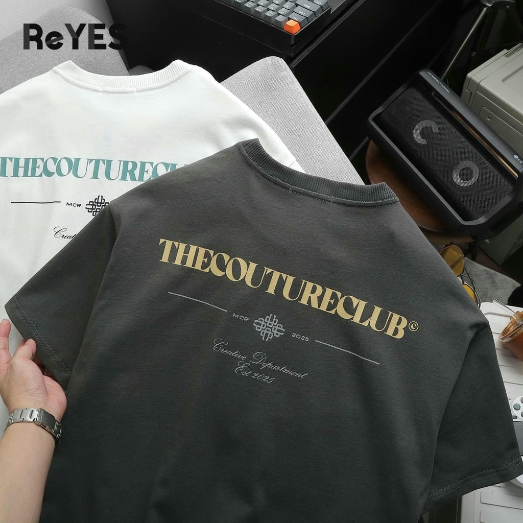 Áo thun unisex oversize ReYES ROT003 cotton 100% form rộng in chữ trước sau đi học đi chơi, màu trắng, xám - Ảnh 8