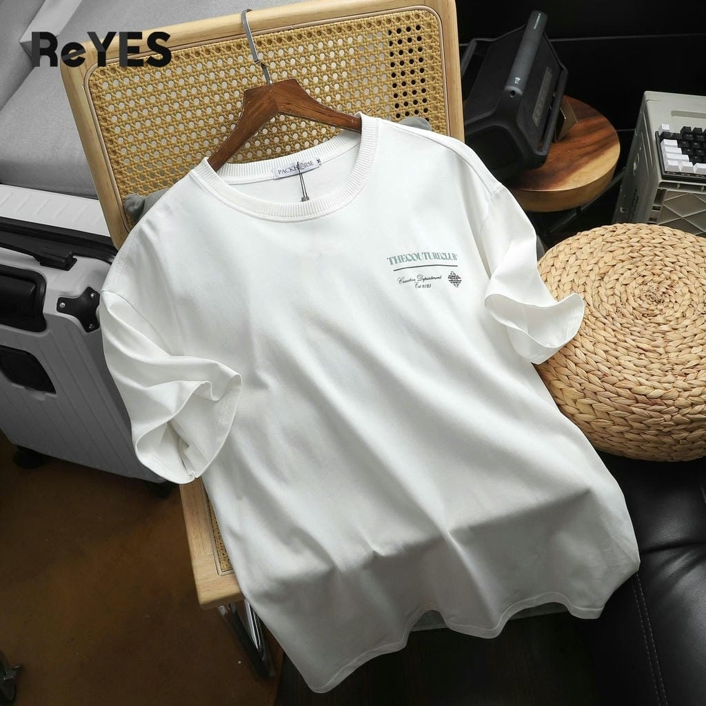 Áo thun unisex oversize ReYES ROT003 cotton 100% form rộng in chữ trước sau đi học đi chơi, màu trắng, xám - Ảnh 9