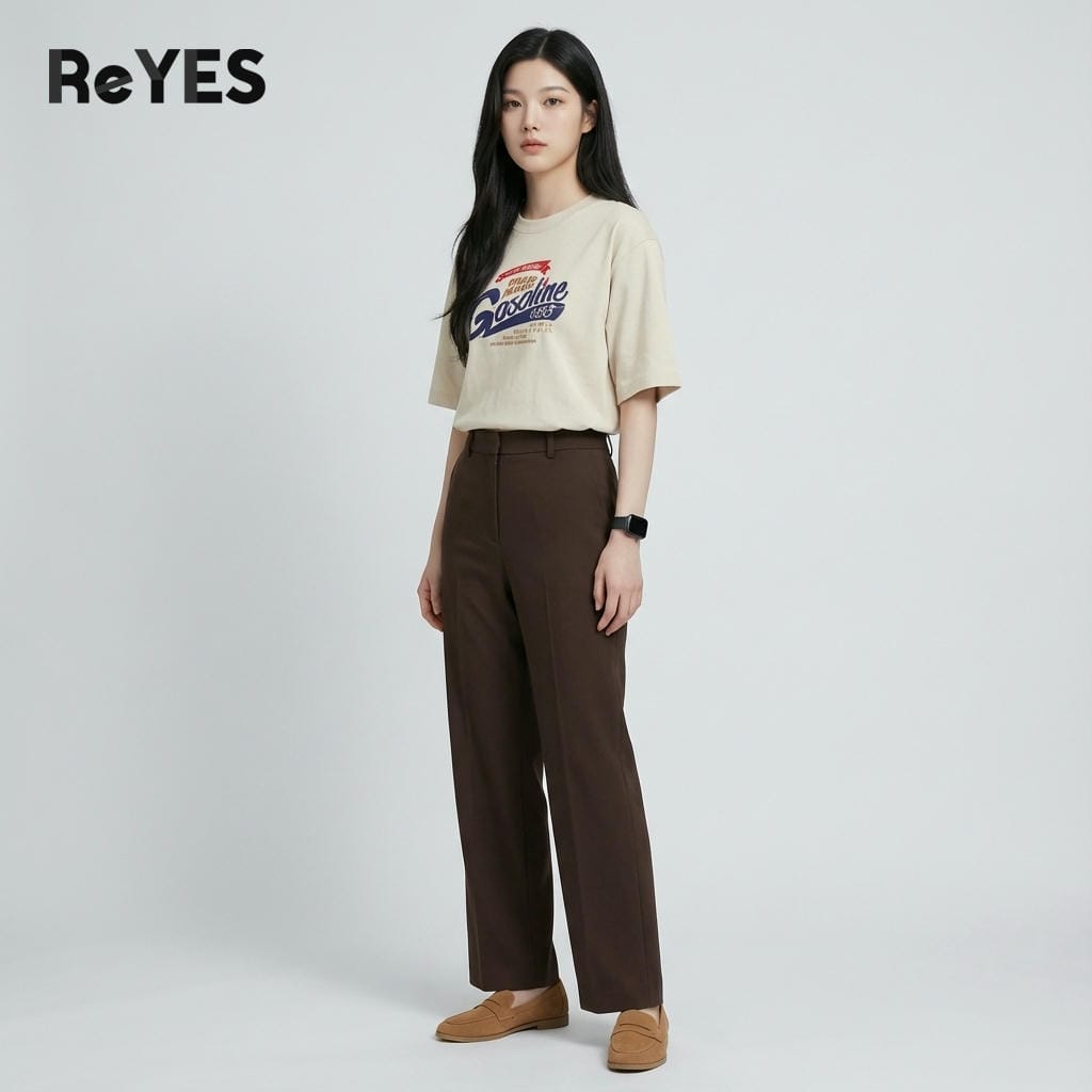 Alternative view of Áo thun unisex oversize ReYES ROT005 cotton 100% form rộng tay lỡ đi học đi chơi nam nữ