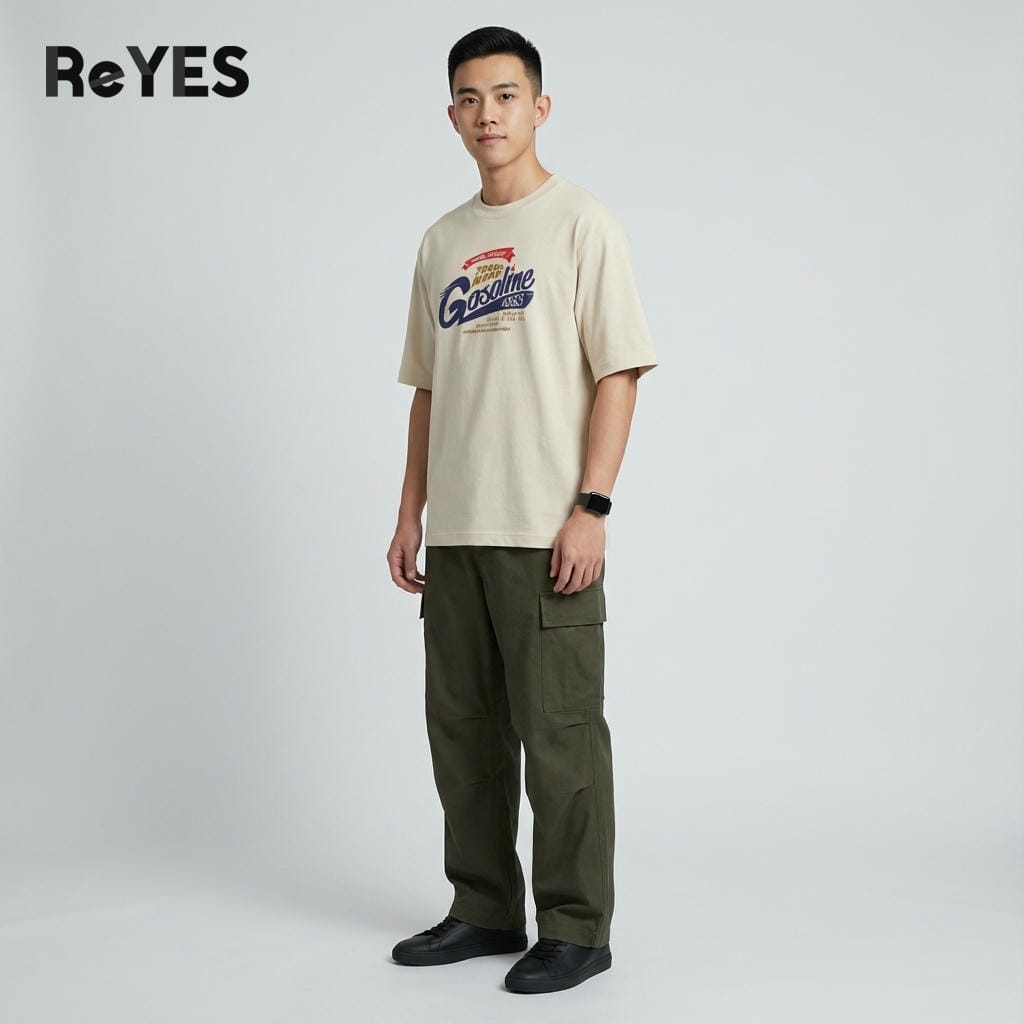 Áo thun unisex oversize ReYES ROT005 cotton 100% form rộng tay lỡ đi học đi chơi nam nữ - Ảnh 4