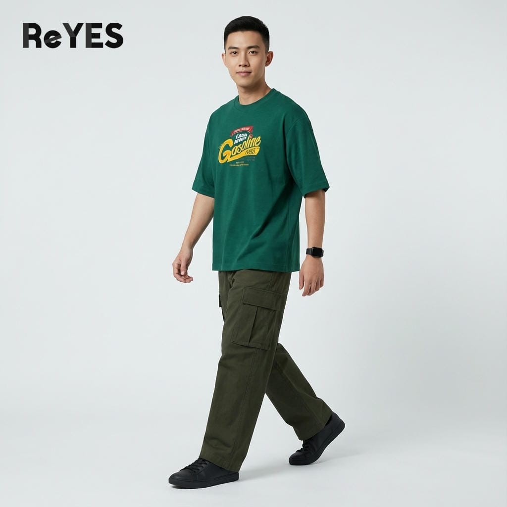 Áo thun unisex oversize ReYES ROT005 cotton 100% form rộng tay lỡ đi học đi chơi nam nữ - Ảnh 6