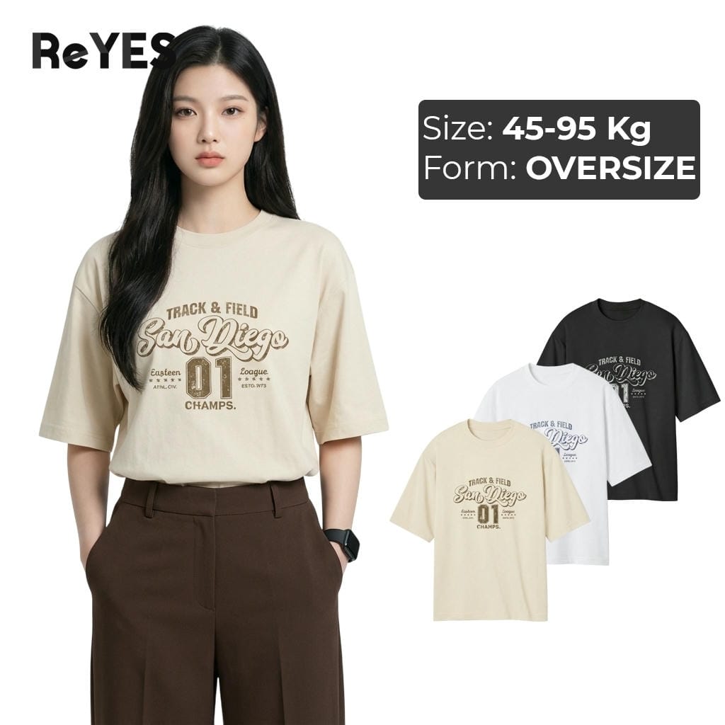 Áo thun unisex oversize San Diego cotton 100% form rộng streetwear đi học đi chơi ReYES ROT007