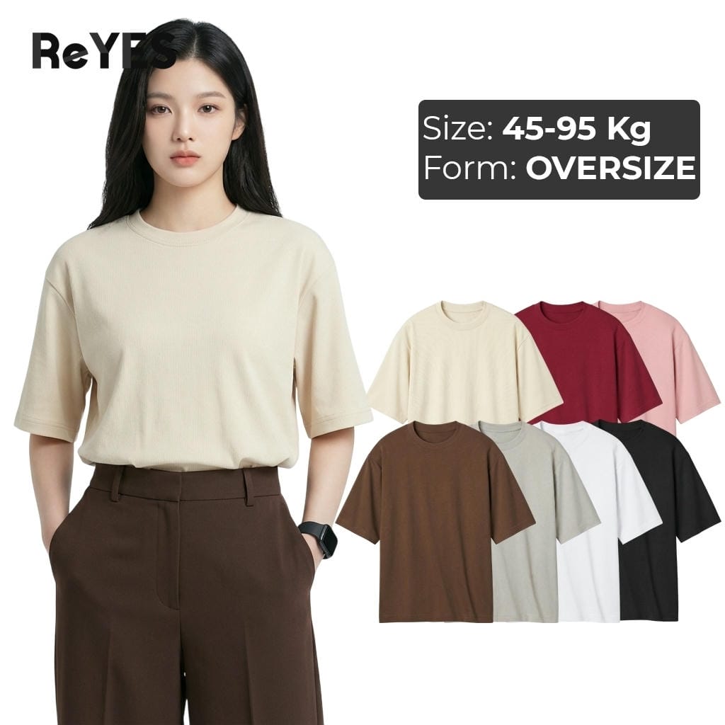 Áo thun unisex oversize trơn cotton 100% co giãn 4 chiều, áo phông nam nữ form rộng nhiều màu ReYES ROT002