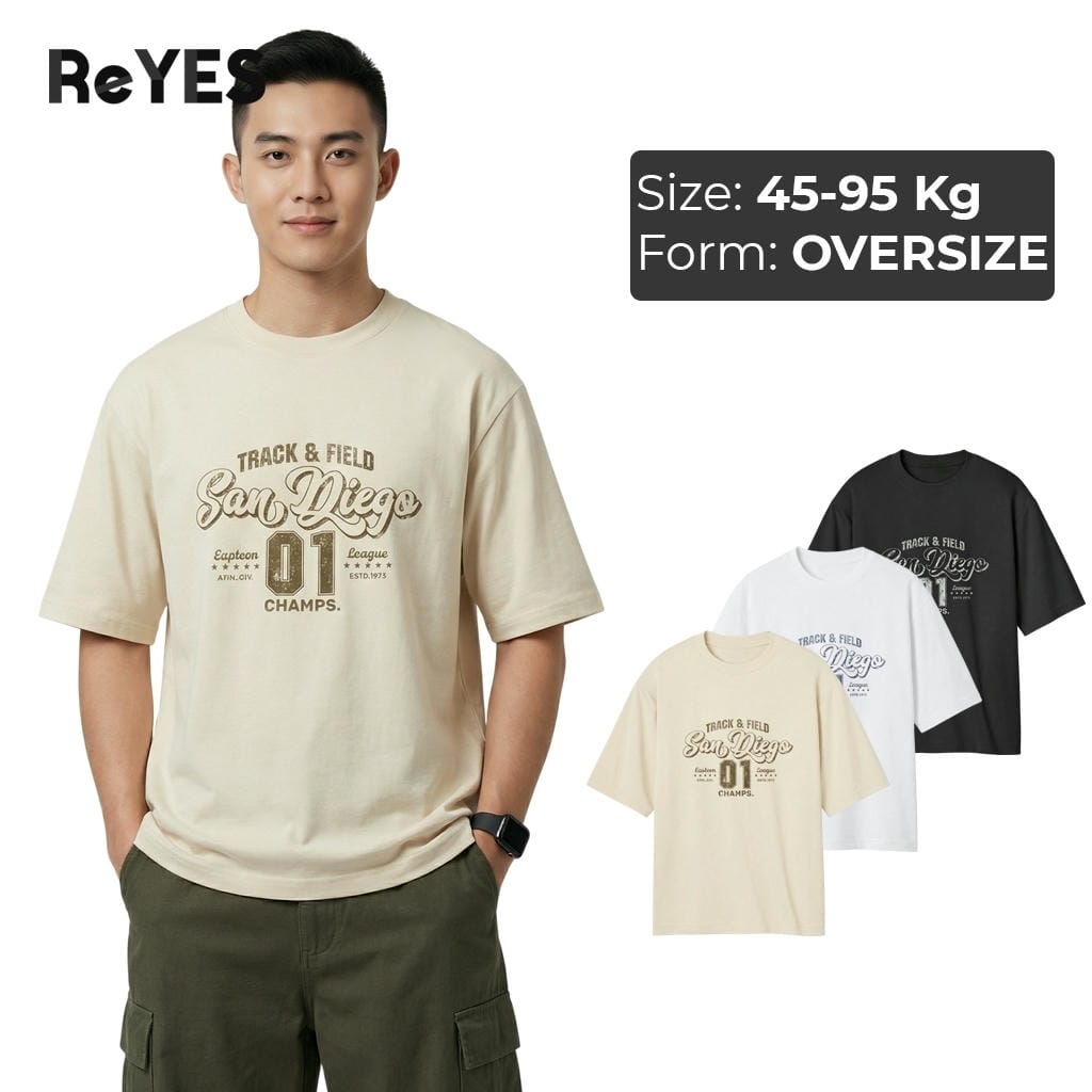 Áo thun unisex San Diego oversize cotton 100% form rộng tay lỡ, áo phông nam nữ đi học đi chơi ReYES ROT007