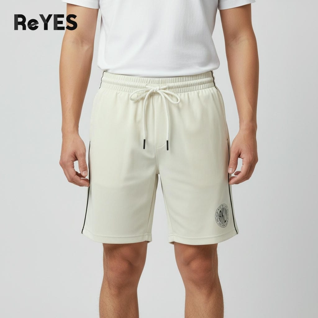 Quần đùi nam ReYES RPS003 lưng thun có dây rút, quần short thể thao nam vải cotton co giãn, túi khóa kéo sau - Ảnh 4