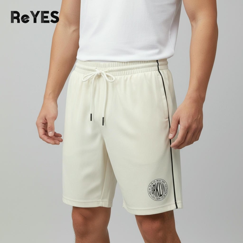 Quần đùi nam ReYES RPS003 lưng thun có dây rút, quần short thể thao nam vải cotton co giãn, túi khóa kéo sau - Ảnh 5
