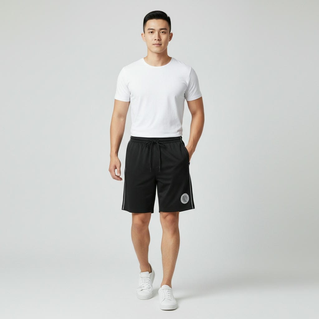 Quần đùi nam ReYES RPS003 thể thao túi khóa kéo, quần thun nam ngắn vải Cotton CPAU co giãn tập gym mặc nhà - Ảnh 3