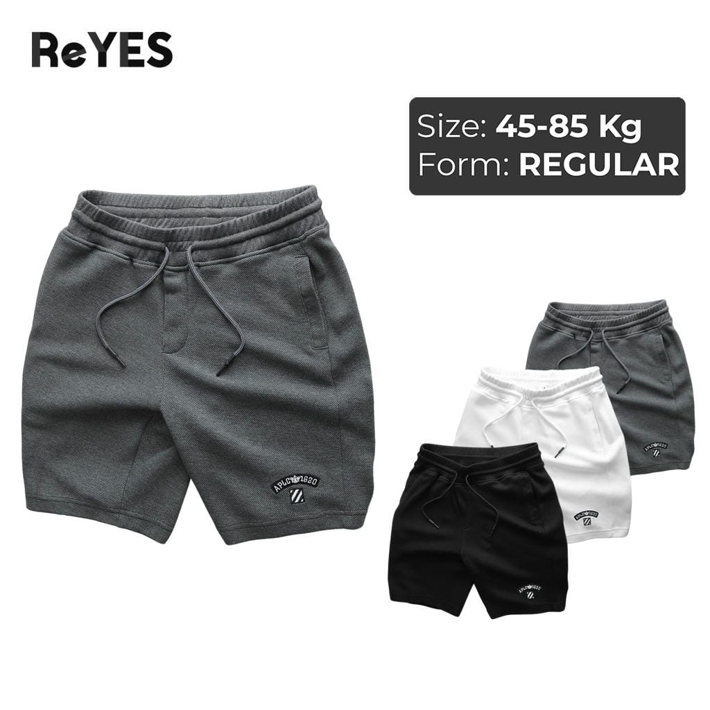 Quần đùi nam ReYES RPS008 vải Pique mắt thoi thoáng mát - Quần short nam thể thao, lưng thun co giãn mặc nhà tập gym