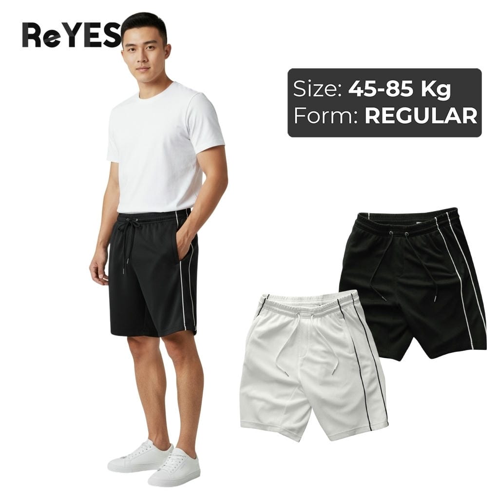 Quần đùi nam thể thao ReYES RPS010 vải thun da cá co giãn, quần short nam tập gym mặc nhà có túi khóa kéo tiện lợi.
