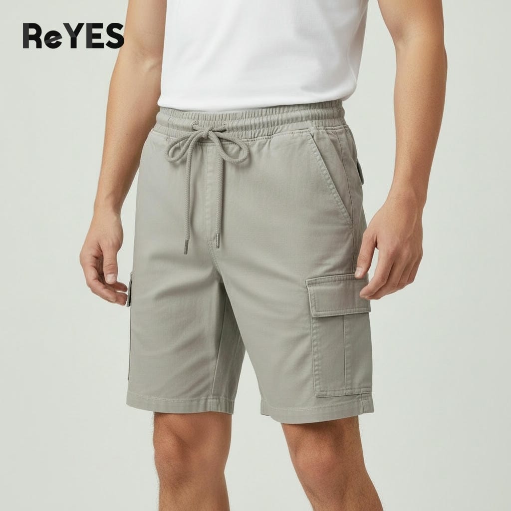 Quần short nam kaki túi hộp lưng thun co giãn mặc nhà đi chơi du lịch big size 95kg ReYES RPS009 - Ảnh 3
