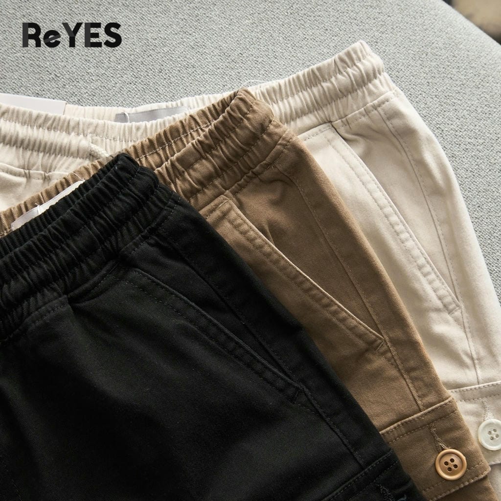 Quần short nam kaki túi hộp lưng thun co giãn mặc nhà đi chơi du lịch big size 95kg ReYES RPS009 - Ảnh 6