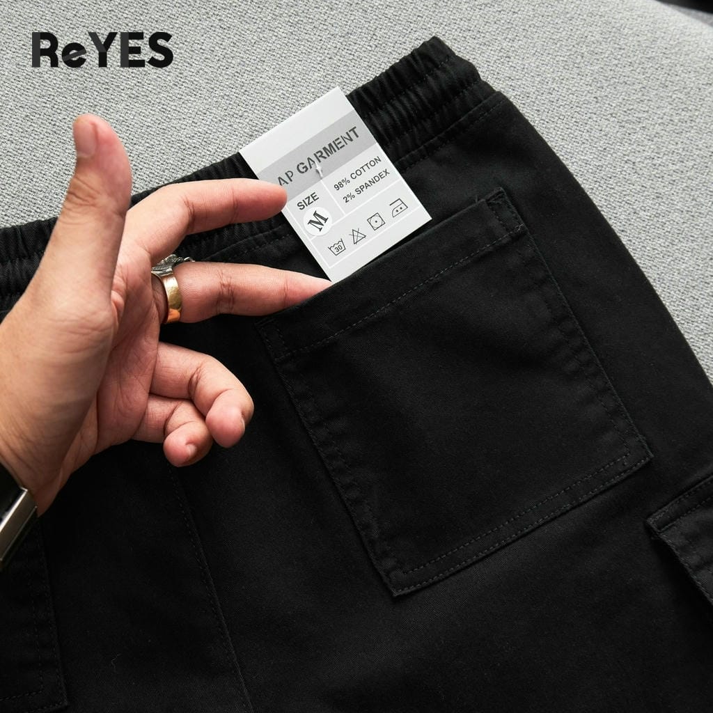 Quần short nam kaki túi hộp lưng thun co giãn mặc nhà đi chơi du lịch big size 95kg ReYES RPS009 - Ảnh 9