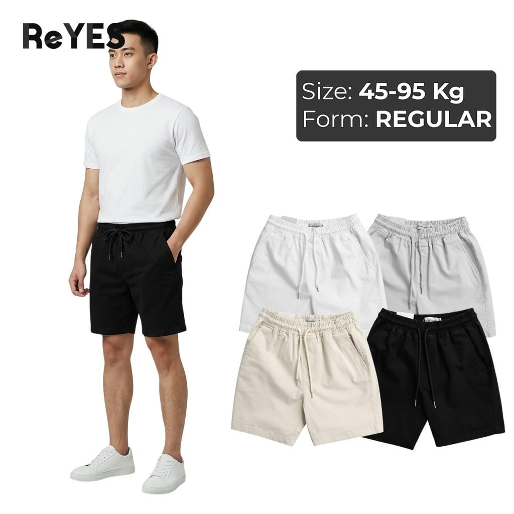 Quần short nam lưng thun kaki ReYES RPS001 co giãn, quần đùi nam mặc nhà đi chơi big size đến 95kg