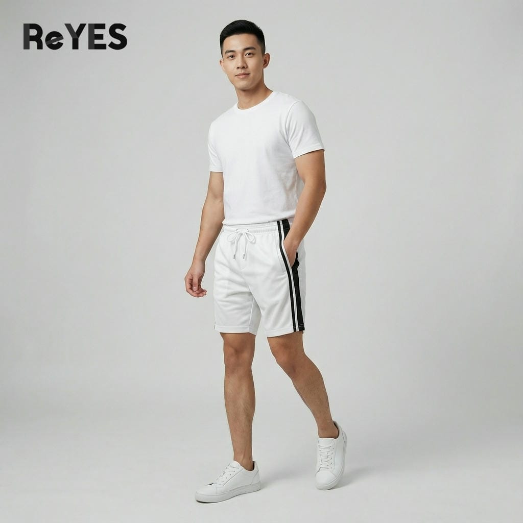 Quần short nam mặc nhà phối sọc Pack RL - Quần thun nam lưng chun dây rút co giãn vải tổ ong - Ảnh 3
