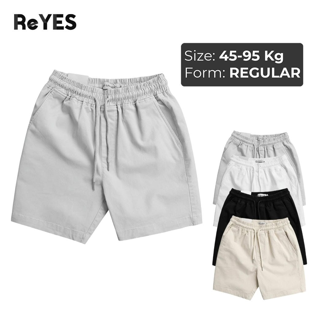Quần short nam ReYES RPS001 vải kaki lưng thun co giãn, quần đùi nam mặc nhà đi chơi thoải mái, có big size đến 95kg