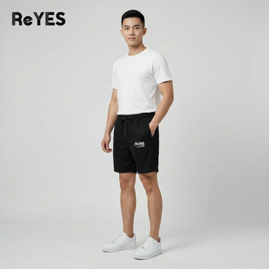 Quần short nam ReYES RPS011 thun Pique co giãn, quần đùi nam thể thao có túi khóa kéo tiện lợi, mặc nhà thoáng mát - Ảnh 3